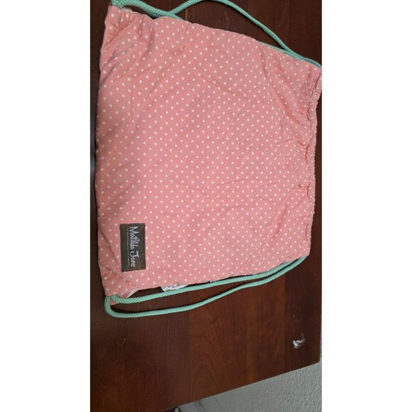 Matilda Jane Girls Ruffle Drawstring Bag Multi-Color Floral & Polka Dot Cotton B - Picture 4 of 9